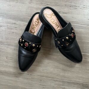 Sam Edelman Black Embellished Women's Mules